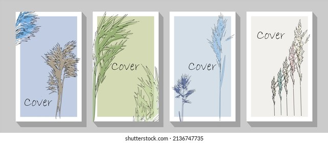 Minimal boho poster. Contemporary botanic print vector set. Creative artwork with fig, lemon