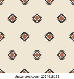 Impresión mínima del patrón de Navajo Boho Southwestern Seamless Pattern. Papel de escritorio nativo americano. Antecedentes escandinavos. Ornamento étnico azteca para textiles, diseño de superficies, papeles de envolvimiento. Ilustración vectorial