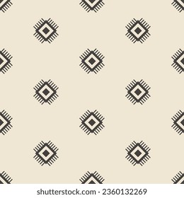 Minimal Boho Southwestern Seamless Pattern Navajo Print. Native American Wallpaper. Scandinavian Background. Ethnic Aztec Ornament for Textile, Surface Design, Wrapping Papers. Vector Illustration