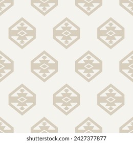 Minimal Boho Southwestern Seamless Pattern Navajo Print. Native American Wallpaper. Scandinavian Background. Ethnic Aztec Ornament for Textile, Surface Design, Wrapping Papers. Vector Illustration
