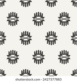 Minimal Boho Southwestern Seamless Pattern Navajo Print. Native American Wallpaper. Scandinavian Background. Ethnic Aztec Ornament for Textile, Surface Design, Wrapping Papers. Vector Illustration