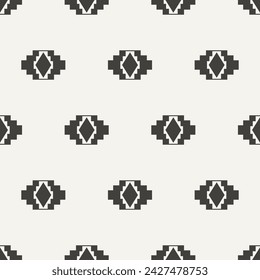 Minimal Boho Southwestern Seamless Pattern Navajo Print. Native American Wallpaper. Scandinavian Background. Ethnic Aztec Ornament for Textile, Surface Design, Wrapping Papers. Vector Illustration