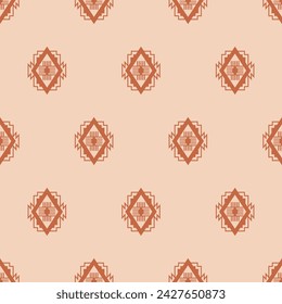 Minimal Boho Southwestern Seamless Pattern Navajo Print. Native American Wallpaper. Scandinavian Background. Ethnic Aztec Ornament for Textile, Surface Design, Wrapping Papers. Vector Illustration