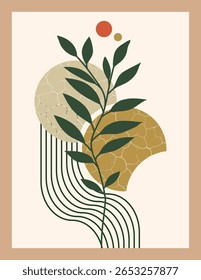 Minimal Boho Wall Art with Hand Drawn Abstract Shapes