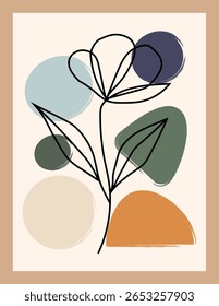 Minimal Boho Wall Art with Hand Drawn Abstract Shapes
