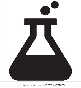 Ícone de vetor de prática química de frasco de ebulição mínimo isolado