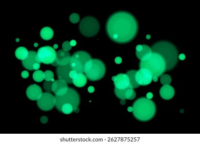 Minimal bokeh lights on black background with glowing circles and soft blur. Clean and elegant vector overlay for digital, abstract, or modern visual design.