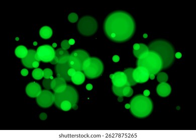 Minimal bokeh lights on black background with glowing circles and soft blur. Clean and elegant vector overlay for digital, abstract, or modern visual design.