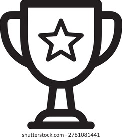 Minimal bold dark grayish black trophy cup