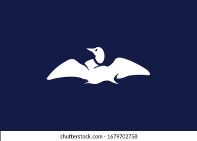 Minimal And Bold Loon Bird Logo Template