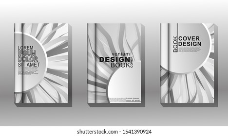 Minimal book cover design with a circular shape and a wavy ribbon behind it