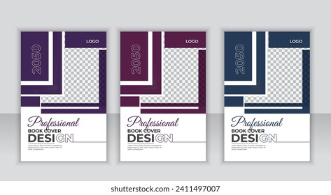Minimal Book Cover Design Template in A4.book cover  Annual Report.