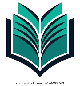 Minimal Book Icon Vector Logo Design.