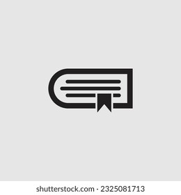 minimal book sign border logo icon. Abstract vector graphics simple elegant flat illustration style.