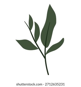 Minimal botanical artwork featuring elongated green foliage