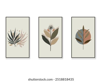 
Minimale botanische Wand Kunst Vektor Set 