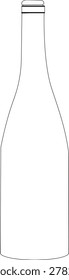 Minimal bottle outline vector illustration with clean line art design. Simple and modern bottle contour isolated on white background, perfect for icons, branding, packaging, logos, and creative design projects