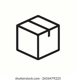 A minimal box icon for delivery or storage concepts suitable for web design and infographics demonstrating shipping distribution