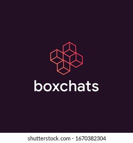 Minimal Box Logo Design Template, Vector illustration. Elegant line Box Logo Design, Symbolic Icon.
