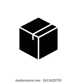 Minimal Box Silhouette Icon For Packaging Design
