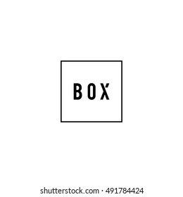minimal box square black and white design template