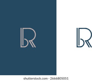 Minimal "BR" logo designed with stroke lines. Modern and elegant look, perfect for branding in business, fashion, creative industries, or personal identity.