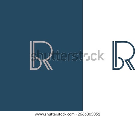 Minimal "BR" logo designed with stroke lines. Modern and elegant look, perfect for branding in business, fashion, creative industries, or personal identity.