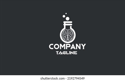 minimal brain bulb logo template