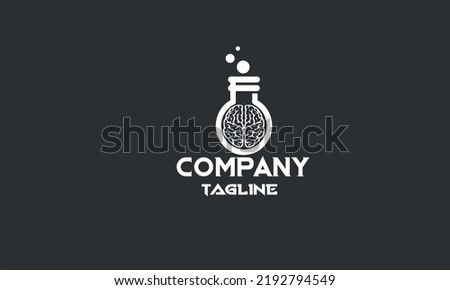 minimal brain bulb logo template