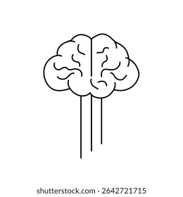 Minimal brain icon with two long vertical lines, representing core data flow and artificial processing.