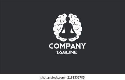 minimal brain yoga logo template