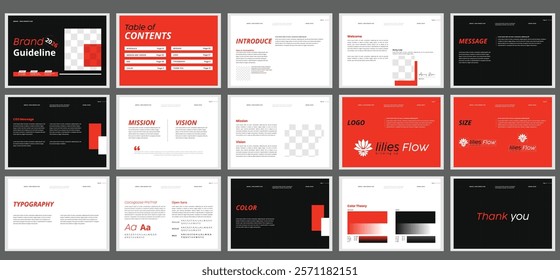 Minimal Brand Guideline Template. Brand Identity presentation design