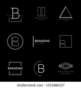 Minimal branding design set vector