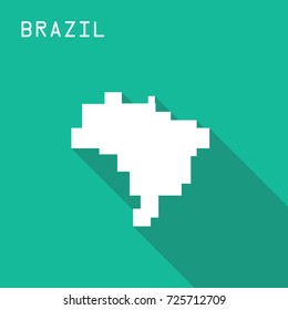 minimal brazil map design; square map concept