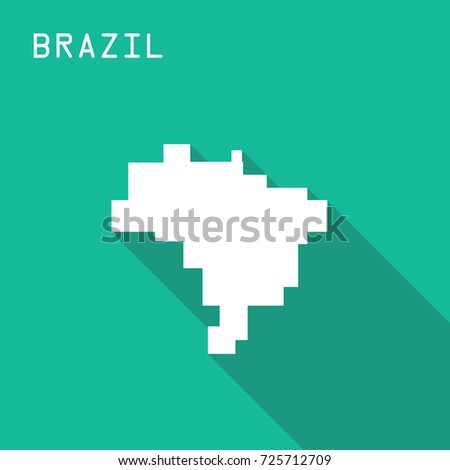 minimal brazil map design; square map concept