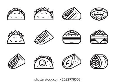 El Vector de Burrito de Desayuno Mínimo