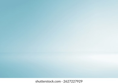 Minimale hellblaue Szene mit sanftem Farbverlauf und subtiler Oberflächenreflexion