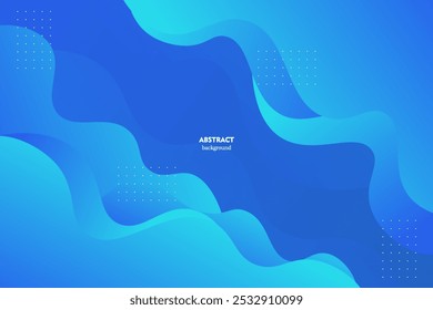 Minimal bright colored abstract background with blue wave vector design for banner cover, graphic design elements. Eps10