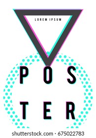 Minimal bright poster and cover design in colorful modern style with abstract elements. Template layout vector for flyer, banner, placard, place your text