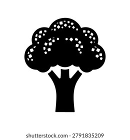 Minimal Broccoli Vegetable Silhouette Icon Vector