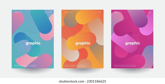 Minimal brochure covers template. Colorful patterns vector design.