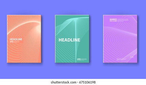 Minimal brochure design with halftone elements. Future geometric template. Vector illustration.