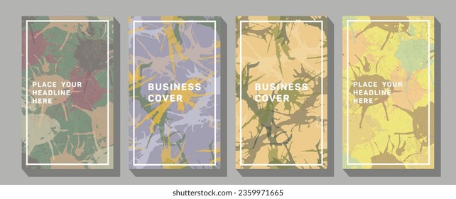 Minimal brochure layout and modern report business flyers poster template. Cool geometric backgrounds for your design.