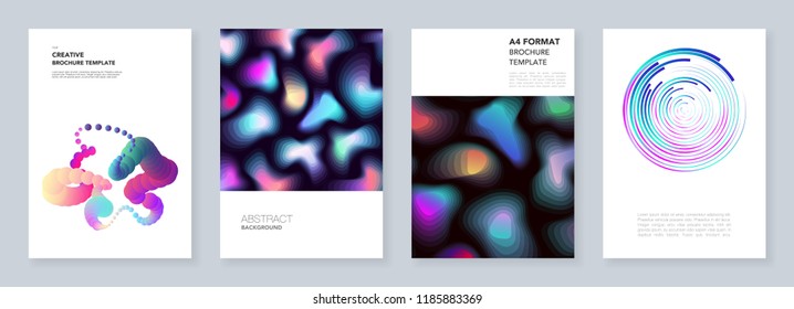 Minimal brochure templates with dynamic fluid shapes, colorful circles in minimalistic style. Templates for flyer, leaflet, brochure, report, presentation. Minimal concept, vector illustration