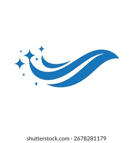 Diseño minimalista del logotipo del palo de escoba que simboliza el servicio de limpieza y el ambiente fresco