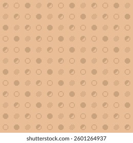 Minimal Brown Circle Dots in Variant Style, Pattern Background, Pixel Art