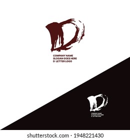 Minimal brush type D letter logo.