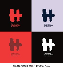 Minimal brush type H letter logo.
