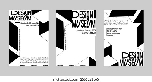 Minimal brutalism Poster Set, Cover Collection Template. Print Template for Flyer and Brochure. Streetwear Brutalism Poster Bundle. Event Template Vector.