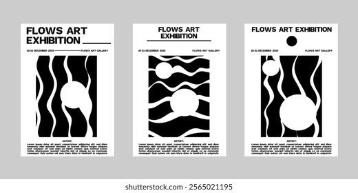 Minimal brutalism Poster Set, Cover Collection Template. Print Template for Flyer and Brochure. Streetwear Brutalism Poster Bundle. Event Template Vector.